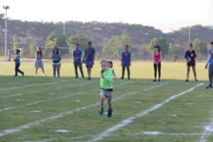 a child running on a field